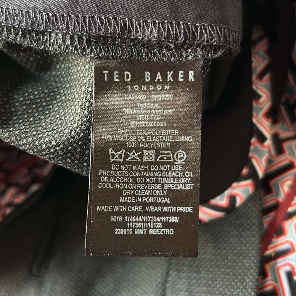 Ted Baker London Men’s Charcoal MMT-BEEZTRO Semi Plain Trousers Size 34R $175 - Picture 13 of 16